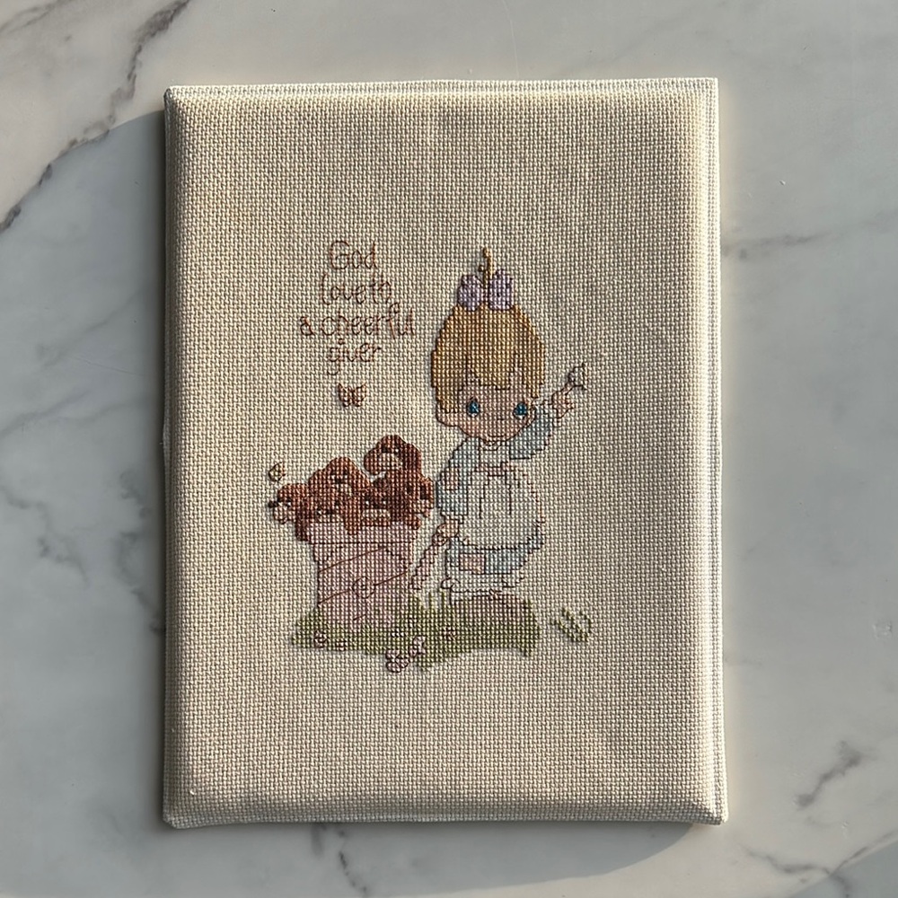 Precious Moments Puppy Embroidered Canvas Art